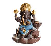 SUPVOX Backflow Incense Burner Ceramic Elephant Incense Holder Statue Elephant Buddha Ornament Home Decor - Blue