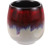 SUPVOX Ceramic Espresso Coffee Cup 80ml Red Gradient Glaze Compact Teacup Japanese Style for Home and Office Use