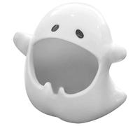 SUPVOX Ceramic Ghost Ashtray - Creative Spooky Decor for Halloween and Gothic Home Office - Unique Novelty Ash Holder and Key Tray - Cute Ghost Gifts for Men and Women - White