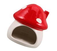 SUPVOX Ceramic Hamster Nest Mushroom Hideout House for Small Animals Gerbils Mice Bed Cooling Habitat Pet Christmas Decor