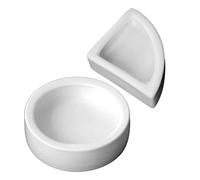 SUPVOX Ceramic Reptile Feeding Dish and Water Bowl Anti-escape Design Medium 2pcs White for Lizards Turtles Tortoises Reptile Supplies