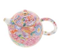 SUPVOX Ceramic Teapot Small Chinese Style Teaware Floral Enamel Handcrafted Tea Making Pot Household Loose Leaf Kettle for Tea Drinking