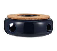 SUPVOX Ceramic Teapot Warmer with Candle Base Blue Retro Tea Heater Household Tea Stove Warmer for Home and Office Use