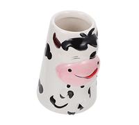 SUPVOX Ceramic Water Bottle Holder for Small Pets Cute Cow Design Hamster Drinking Bottle Stand with Stable Base Easy to Install Kettle Bracket for Hedgehogs Mice Gerbils Lightweight