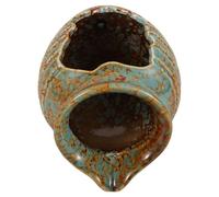 SUPVOX Ceramic Waterfall Jar Small Eco Fish Tank with Circulating Flow, Green Glaze Decorative Fountain Jar for Indoor and Outdoor Garden Décor, No Pump Included