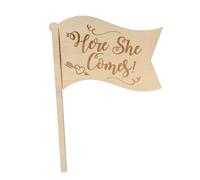 SUPVOX Chic 'here She Comes' Sign Bearer Board Wedding Guide Card Party Decoration for Bride