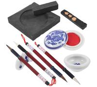 SUPVOX Chinese Calligraphy Set with Inkstone and Brush Pen, Beginner Calligraphy Kit for Study and Art Practice, Traditional Chinese Brush Writing Accessories Random Color