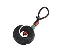SUPVOX Chinese Ebony Keychain Key Ring with Feng Shui Lucky Pendant Blackwood Car Key Holder for Men and Women, 1pcs Protective Charm for Daily Use