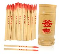 SUPVOX Chinese Fortune Divination Sticks with Bamboo Bucket Bamboo Material Portable Chinese Fortune Game Props for Home Office Temple and Social Gatherings