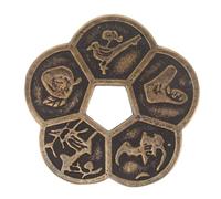 SUPVOX Chinese Luck Decorative Brass Coin Vintage Feng Shui Symbol for Home Decor Elegant Design for Wealth and Prosperity Traditional Auspicious Coin