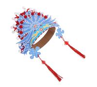 SUPVOX Chinese Style Opera Headband with Furry Ball Lightweight S Headdress for Cultural Education Quick Assembly DIY Hair Hoop for Sky-blue Traditional Headpiece Encouraging Creativity