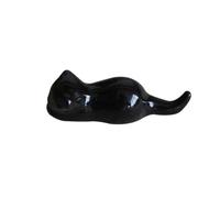 SUPVOX Chopsticks Stand Chopsticks Holder Japanese Style Cat Shaped Ceramic Black Colour Measuring 9x3x2cm for Kitchen and Art Craft
