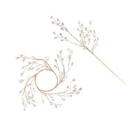 SUPVOX Christmas Artificial Glitter Berry Stem Wreath Set with Insertable Bead Drop Stems Flexible DIY Floral Branches for Home Mall Office Christmas Tree Decoration