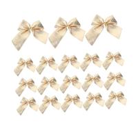 SUPVOX Christmas Bows Christmas Tree Bows Ornaments Wreath Hangings Home Arch Tableware Decor (Gold) 24pcs Silver Tree