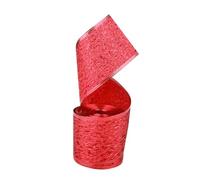 SUPVOX Christmas Decorative Wired Ribbon with Gold-Edged Red Foil, 6.3cm Wide 6-Meter Roll for Wrapping, Party Decor, and Christmas Tree Ornamentation