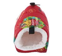 SUPVOX Christmas Print Thick Cotton Bird Bed for Cage Cozy Winter Snuggle Hut for Parakeets Cockatiels Conures Lovebirds Pets Quiet Private Retreat with Enhanced Warmth and Comfort