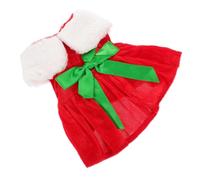 SUPVOX Christmas Santa Bow Dog Dress Plush Winter Warm Breathable Pet Clothes for Puppies Xl Cozy Decorative Outfit