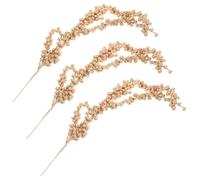 SUPVOX Christmas Tree Ornament 3Pcs Artificial Gold Berry Branches Wire Bone Flexible Shape for Wreath Making Wedding Holiday