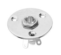 SUPVOX Chrome 6.35mm Guitar Jack Plug Socket Gt34 with Jack Plate and Screws Electric Guitar and Bass Output Input Endpin Compatible with Electric String Instruments