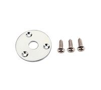 SUPVOX Chrome Round Guitar Jack Plate Indented 1/4 Inch Guitar Pickup Output Input Jack Socket Plate