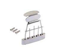 SUPVOX Chromed Guitar Tailpiece Replacement for String Archtop Bass Adjustable Tailpiece Bridge for Jazz Guitar String Changing