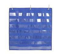 SUPVOX Classroom Daily Schedule Pocket Chart Hanging Organizer with 3-layer Blue Pet Pockets, Standard Sentence Strip Holder for Early Education and Teaching Use