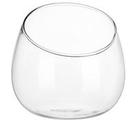 SUPVOX Clear Glass Planter Pot with Slanted Mouth Small Succulent Vase for Indoor Plants Decorative Terrarium Bowl for Home and Office Centerpieces for Moss and Miniature Gardens