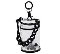 SUPVOX Clear PVC Doll Carrying Bag with Chain Portable Outdoor Figure Display Case for Mini Dolls and Accessories Dustproof Transparent Storage with Zipper for Easy Viewing and Travel