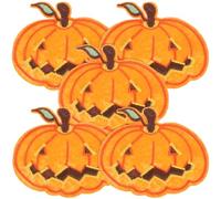 SUPVOX Cloth Patch 5Pcs Halloween Pumpkin Sew on Embroidered Applique for Clothes Decoration Iron on Patches for Shirts Jeans Bags