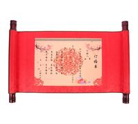 SUPVOX Cloth Wedding Scroll Decorative Marriage Contract Chinese Traditional Marriage Certificate Suitable for Writing Practical Red Scroll Wedding