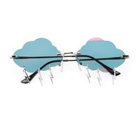 SUPVOX Cloud-Shaped Frameless Party Sunglasses Gold Frame and Red Lenses, Funny Festival Eyewear for Men and Women, Unique Irregular Design for Dance and Outdoor Events