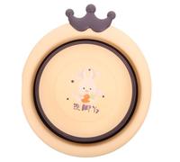 SUPVOX Collapsible Wash Basin Portable Face Bathtub for Newborns Adorable Cartoon Design Easy to Clean TPE Material for Home Travel