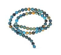 62pcs Gemstone Loose Beads Blue Natural Stone Beads Round Malachite Stone Spacer Accessaries for DIY Craft Making 6MM