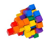 SUPVOX Colored Wood Block Cubes for DIY Craft Projects Small Smooth Wooden Stacking Blocks for Math Counting Teacher Supplies Educational for Classroom Use