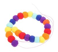 SUPVOX Colorful Adjustable Pom Pom Pet Collar Soft Ball, 30-35cm Small Size for Cats and Puppies, Comfortable Dog Necklace Suitable for Daily Wear