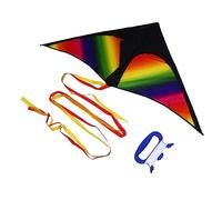 SUPVOX Colorful Easy to Fly Long Tail Triangle Kite for Premium Quality Rainbow Design for Outdoor Fun for Boys for Park and Beach Activities