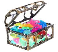 SUPVOX Colorful Glowing Diving Gems and Plastic Diamonds with Pirate Treasure Chest for Pool Party Favors Vase Fillers and Underwater Fun Chest Gems Random Styles Random Color