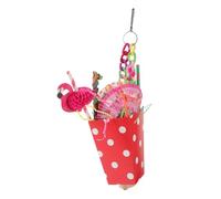 SUPVOX Colorful Hanging Parrot Red Bird Chewing Foraging Cage Accessory Natural Shredding Fun for Caged Birds