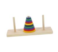 SUPVOX Colorful Wooden Tower of Hanoi Puzzle Board Game Intellectual for Adults Safe Smooth Surface Design Creative Mind Puzzles for DIY Home Parties Ages