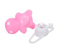 SUPVOX Colourful Glowing Animal Bike Lamp for Handlebar Mount | Pink Little Hippopotamus Design, Pe and Silicone Build, Button Battery, Detachable Base with Elastic Band