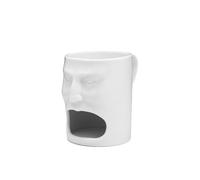 SUPVOX Cookie Mug and Biscuit Holder White Ceramic with Unique Humanized Face Shape Design Gift for Christmas, Father's Day, and Mother's Day for Afternoon Tea and Party