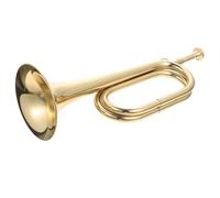 SUPVOX Copper Bugle Military Horn Beginner Music Instrument with Mouthpiece for School Band and Orchestra, Vintage Style Brass Bugle,