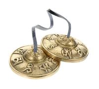 SUPVOX Copper Cymbal Bell for Religious Ceremony and Mindfulness Practice Lightweight and Easy to Carry Hand Percussion Instrument for Yoga Meditation