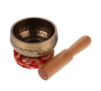 SUPVOX Copper Singing Bowl Set with Wooden Mallet and Cloth Cushion for Meditation and Worship Buddhism, Relaxed and Calm Sound Therapy Instrument Suitable for Table Use