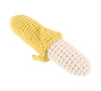 SUPVOX Cotton Crochet Banana Rattle Soft Teething for Newborns Hand Bell Sensory Development Aid Lightweight Portable Grasping