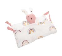 SUPVOX Cotton Muslin Baby Security Blanket for Girls Soft Comfort Blanket Cute Bunny Design Crinkled Fabric Soothing Sleep Soother