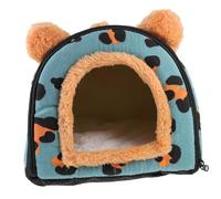 SUPVOX Cozy Warm Hamster House Hideout for Small Animals Washable Nest for Chinchillas Mice and Rats Winter Shelter and Play Space Leopard Print