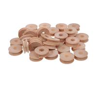 SUPVOX Craft Wheels Wooden Pulley Set 50Pcs Solid Wood 20Mm Diameter 6.5Mm Hole for Vehicle Making and Home Crafting