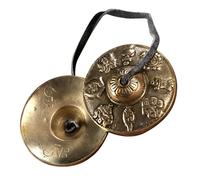 SUPVOX Crash Cymbals with Strap for Meditation and Yoga Percussion Instrument with Clear Melodious Sound Ritual Blessing and Exorcism Accessory for Adults