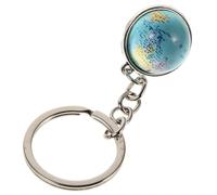 SUPVOX Creative Earth Globe Keychain Map Pendant 3D Crystal Ball Key Ring Planet Charm for Purse and Bag Decoration
